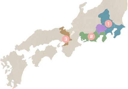 山梨から各地を結ぶ高速バス路線図